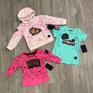 NWT Elite Premium Denim girls tops bundle of 3, Size 3-4